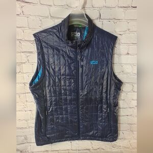 Stio Mens Azura Quilted Polyester Blue Vest Large Outdoor Hiking